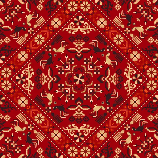 Traditional Polish embroidery vector pattern