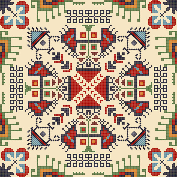 Традиционный болгарский вектор вышивки
