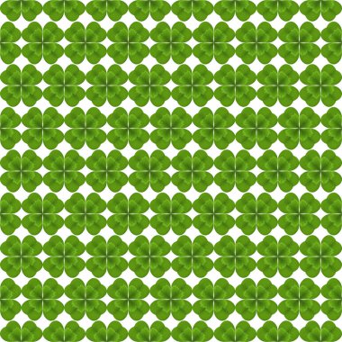 St Patrick's Day background vector seamless pattern. Green clover plant illustration, good luck, four leaf clover, lucky leaf, Irish clove clipart