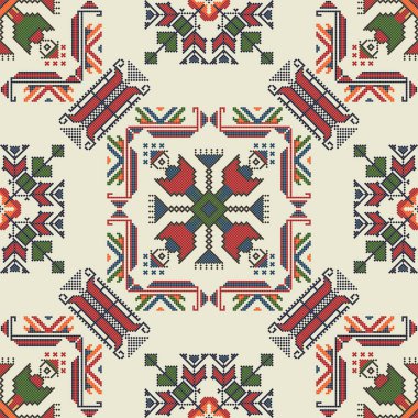 Geleneksel Bulgar nakış vektör deseni