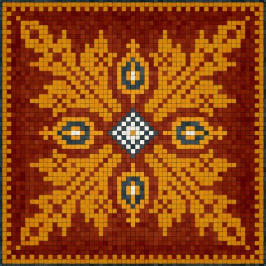 Mozaik fayanslar vektör arkaplanı, kusursuz vektör deseni