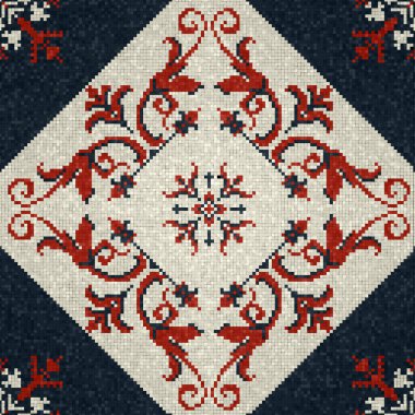 Mozaik kiremitler arka plan, kusursuz vektör deseni