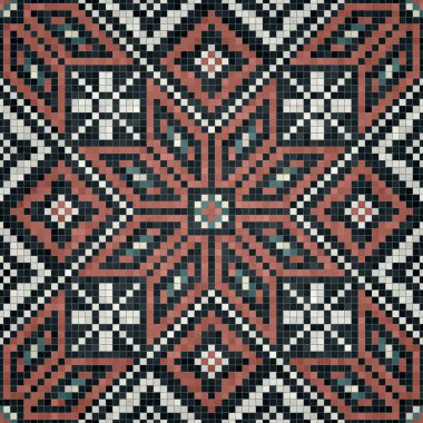 Mozaik kiremitler arka plan, kusursuz vektör deseni