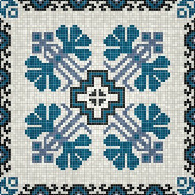 Mozaik kiremitler dekoratif arkaplan, duvar kağıdı, arkaplan, ahşap baskı, plastik baskı, cam baskı, dekor için kusursuz tekrarlayan vektör şablonu