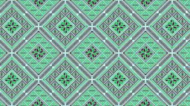 Tatreez deseni. Filistin geleneksel işlemeli yatay döngü.