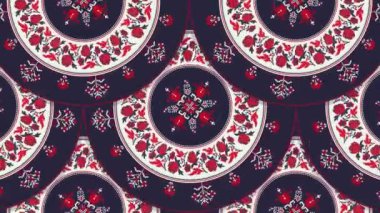Geleneksel Ukrayna nakış 4k hareket grafik döngü deseni