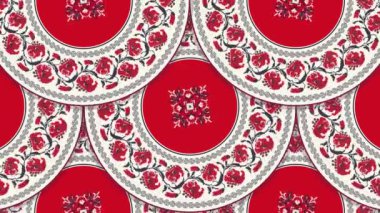 Geleneksel Ukrayna nakış 4k hareket grafik döngü deseni