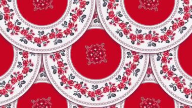 Geleneksel Ukrayna nakış 4k hareket grafik döngü deseni