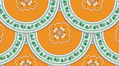 Geleneksel Ukrayna nakış 4k hareket grafik döngü deseni