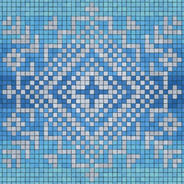 Scandinavian style seamless mosaic tiles pattern clipart