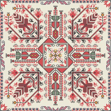 Geleneksel Bulgar nakış vektör deseni