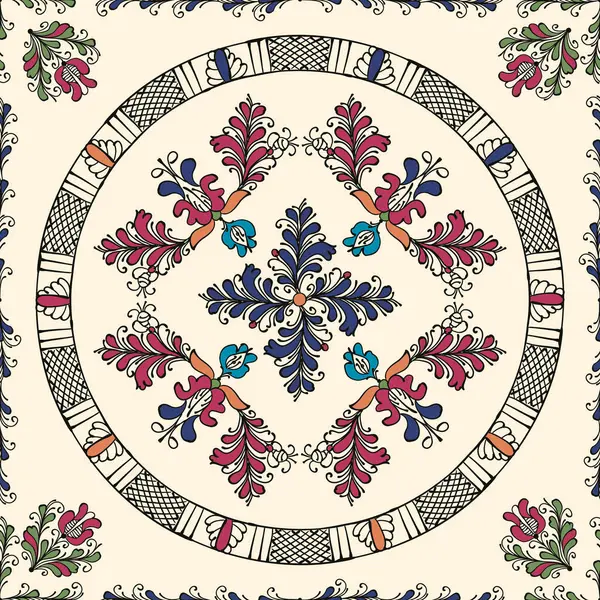Korond, Transilvanya geleneksel seramik, seramik, seramik ve çömlekçilikten esinlenilmiş dekoratif arkaplan çizimi. Düzenlenebilir dikişsiz vektör deseni.