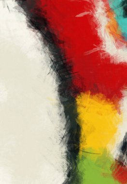 Soyut sanat fırçası darbeleri renk karıştırıcı şablon arka plan, tuval dokusu uygulandı.