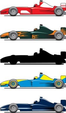 Formula 1 illüstrasyon vektör sanat karikatürü