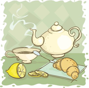 Çaydanlık ve limonla durgun bir hayat