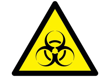 Sarı uyarı işaretinde vektör biyolojik tehlike işareti