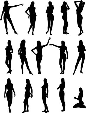 Seksi kadın silueti tasviri