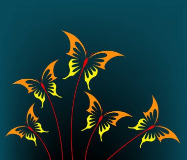 Kelebekler boşaltmak boşluk ile düzenlenebilir vektör çizim