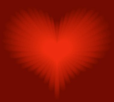 Vektör kalp. Genel renkler, harmanla.