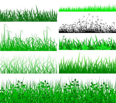 vektör çimenli biçmekten ve foregrounds seçimi