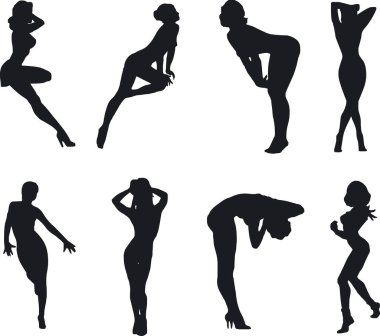 Seksi kadın silueti tasviri
