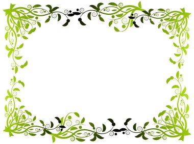 Soyut çiçek çerçevesi resmi - vektör illüstrasyonu