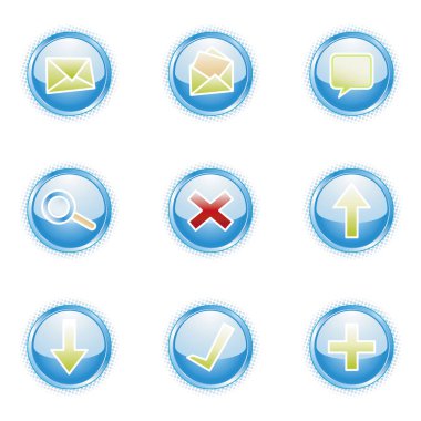 Web 2.0 simgeleri ayarlandı, vektör illüstrasyonu