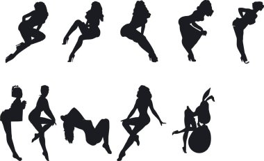 Seksi kadın silueti tasviri