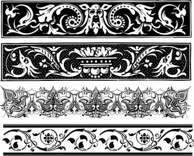 Eski biçim yazıcıları kenarlıklar ve zenginlikler