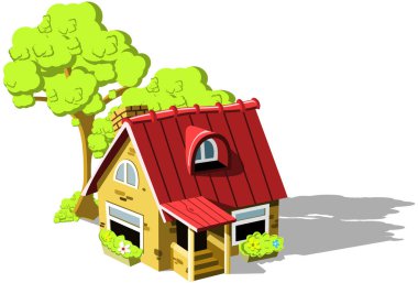 Kır evi resmi - vektör illüstrasyonu