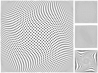 Farklı warp şablonlarına sahip dört vektör nokta ızgarası kümesi