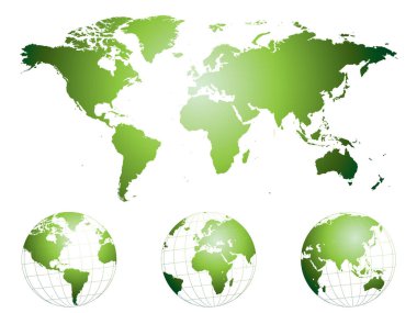 Çok detaylı bir şekilde çizilmiş dünya haritası ve küreler. Lütfen daha fazla harita çizimi için portföyümü kontrol edin..