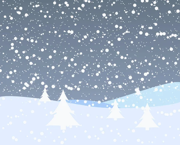 Snöig Jul Bakgrund Vektor Illustration — Stock vektor