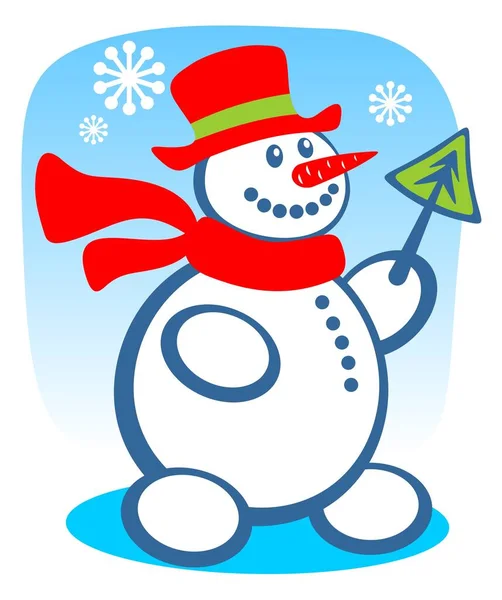 Kreskówkowa Kula Śnieżna Futerkiem Niebieskim Tle Ilustracja Boże Narodzenie — Wektor stockowy