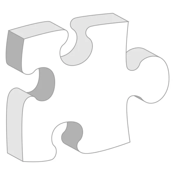 Puzzleteil Mit Kopierraum Isoliert Über Weißem Hintergrund — Stockvektor