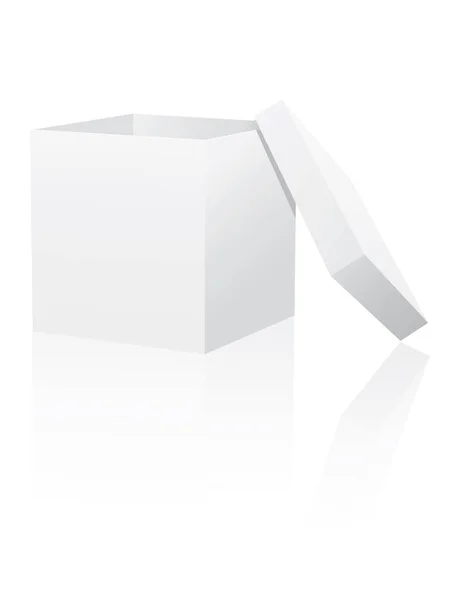 蓋付きの白い箱 パッケージイラストの詳細はポートフォリオをご確認ください — ストックベクタ