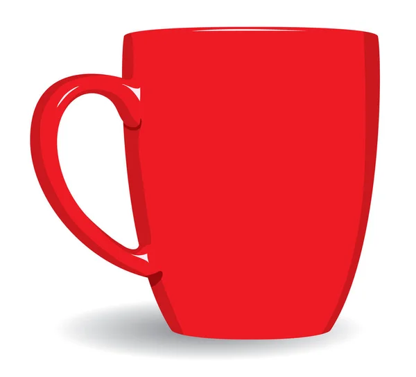 Tasse Rouge Sur Fond Blanc Illustration Vectorielle — Image vectorielle