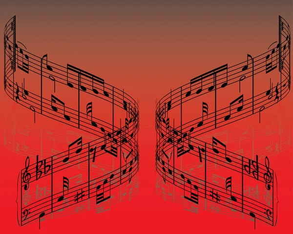 Абстрактний Музичний Фон Різними Нотами Лініями — стоковий вектор