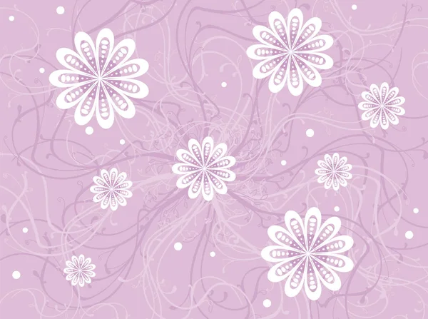 Fond Floral Avec Tourbillons Feuilles Boucles — Image vectorielle