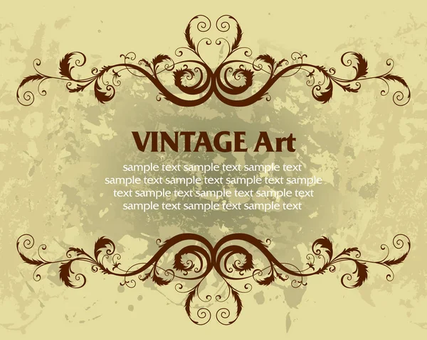 Vector Vintage Template Frame Flower Style — Stock Vector