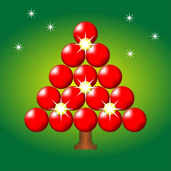 Árvore Natal Sobre Fundo Gradiente — Vetor de Stock
