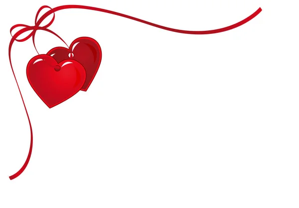 Καρδιά Κόκκινο Φιόγκο Και Κορδέλα — Διανυσματικό Αρχείο