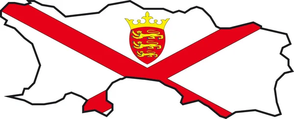 Εικονογράφηση Διάνυσμα Χάρτη Και Σημαίας Από Jersey — Διανυσματικό Αρχείο