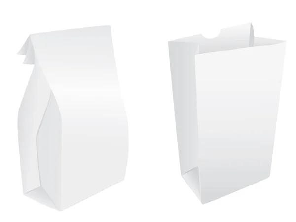 Белый Продукт Бумажные Пакеты Пожалуйста Проверьте Мое Портфолио Получить Больше — стоковый вектор