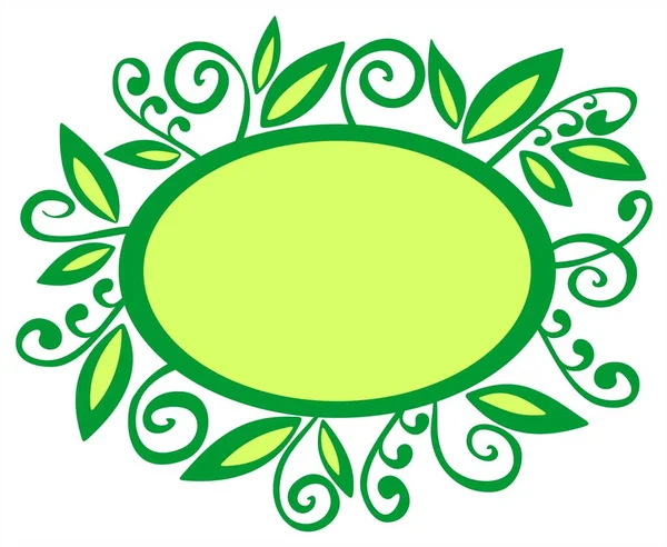 Зелена Стилізована Квіткова Рамка Зеленому Фоні — стоковий вектор