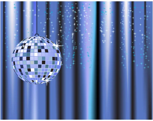 Disco Ball Curtains Celebration — Stock Vector