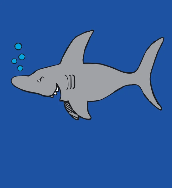 Ilustración Tiburón Toonimal Vector — Archivo Imágenes Vectoriales