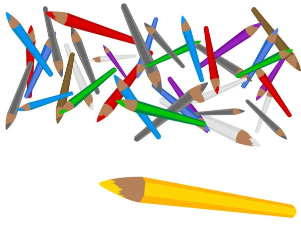 Crayons Couleur Sur Fond Isolé — Image vectorielle