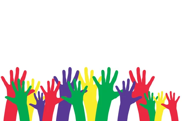 Hands Crowd Showing Diversity — Stock Vector