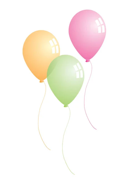 Party Luftballons Mit Reflexionsdetails — Stockvektor